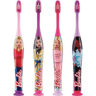 GUM Barbie Kids Manual Toothbrush with Suction Cup